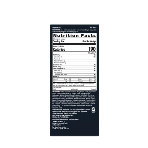 GNC Total Lean Layered Lean Bar, Chocolate Mint, 9 Bars | Delivers 16g of High Quality Protein to Satisfy Hunger Between Meals as a Sweet Treat with Only 190 Calories per Bar