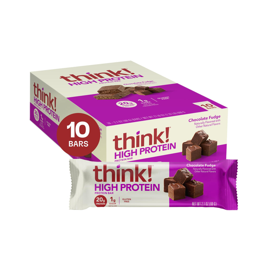 think! High Protein Bar, Creamy Peanut Butter, 12 Count
