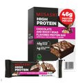 MUSASHI High Protein Bar, 45g Protein, Milk Chocolate Brownie | 2g Total Sugars, Post Workout and Protein Snack On The Go, 3.2oz (90g) Bars, Low Sugar High Protein Snack, 12 pack