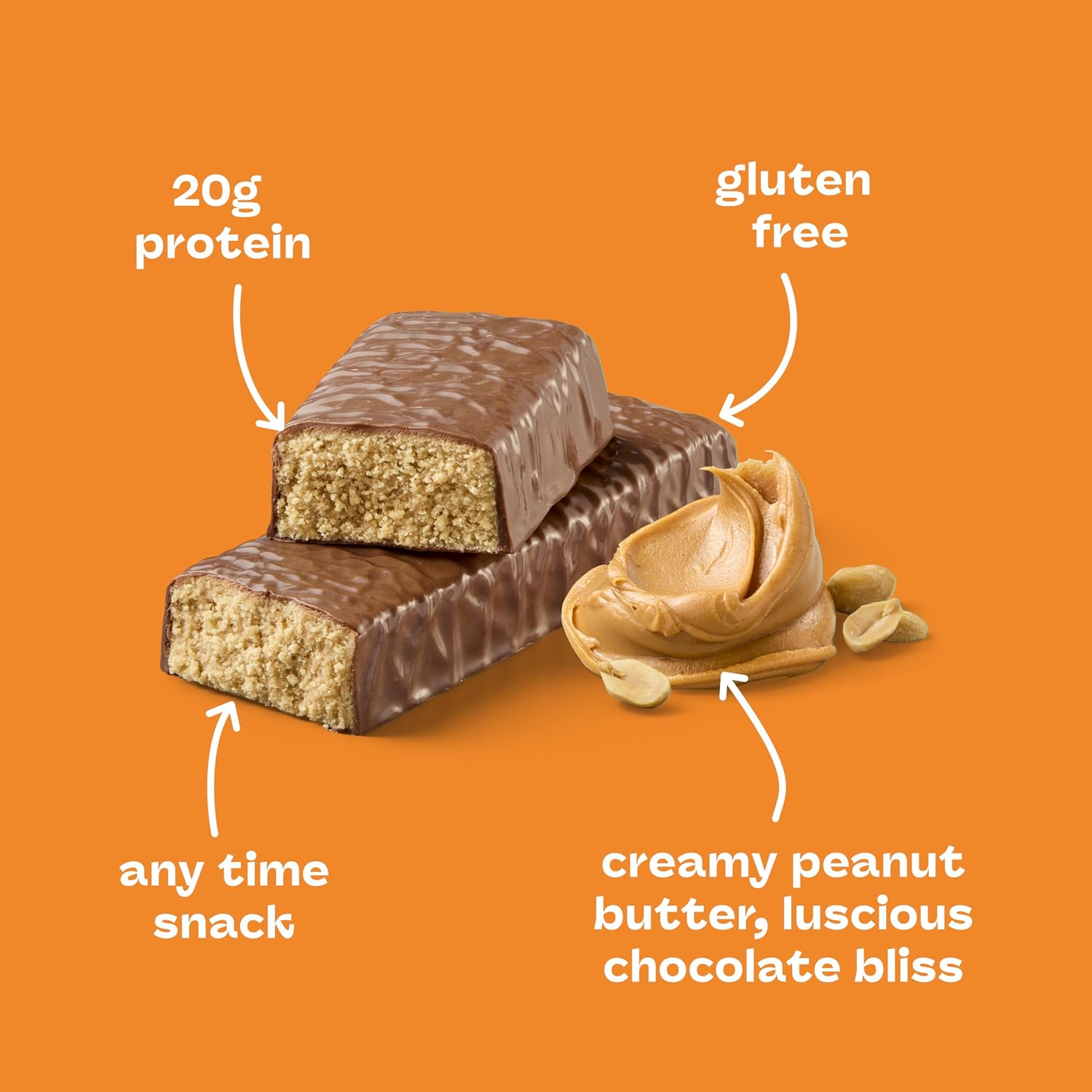 think! High Protein Bar, Creamy Peanut Butter, 12 Count