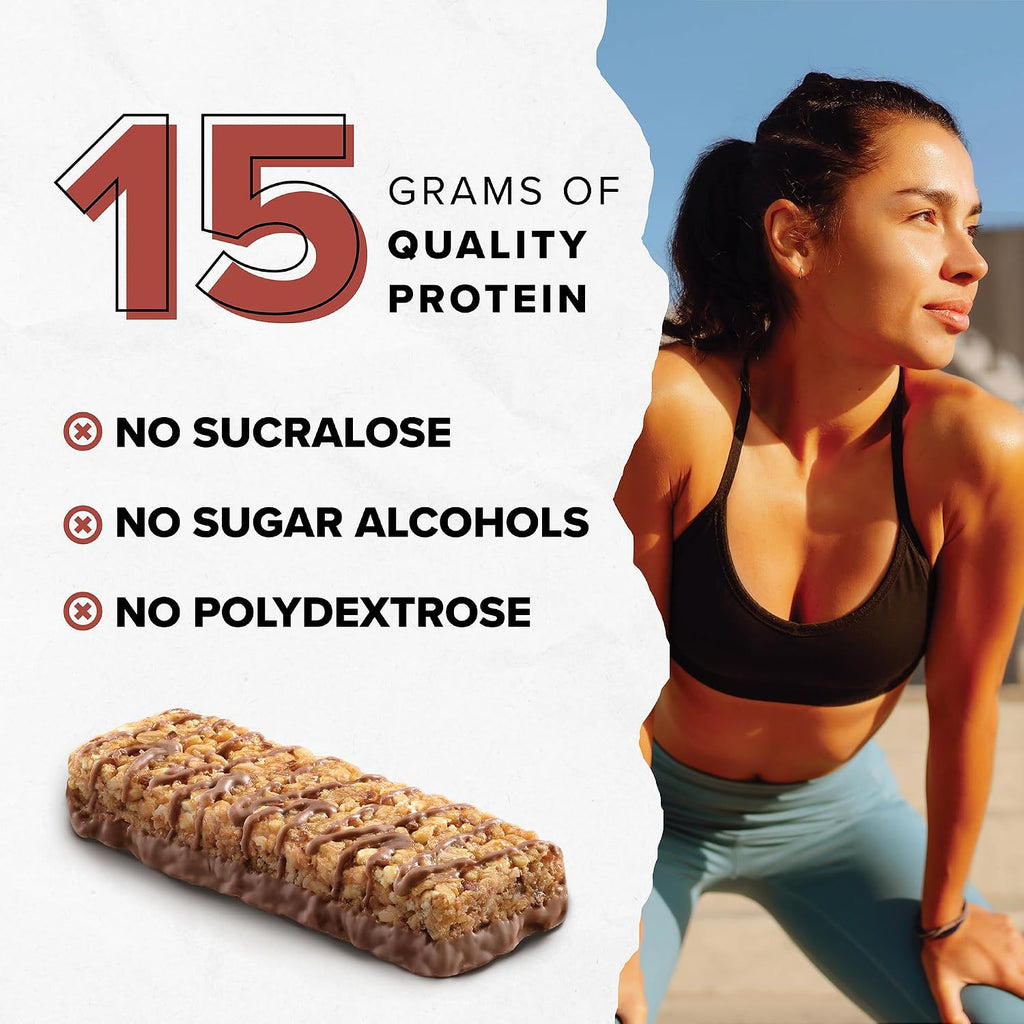 Ready Protein Bars, Chocolate Peanut Butter, 15g Whey Protein, 12 Ct | Soft-baked snack bars with flaxseeds and omega-3s, non-GMO ingredients; choose from a full range of flavors