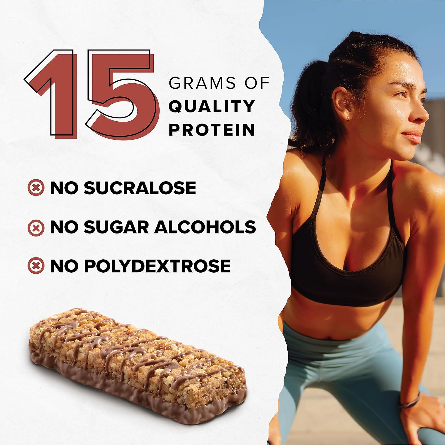 Ready Protein Bars, Chocolate Peanut Butter, 15g Whey Protein, 12 Ct | Soft-baked snack bars with flaxseeds and omega-3s, non-GMO ingredients; choose from a full range of flavors