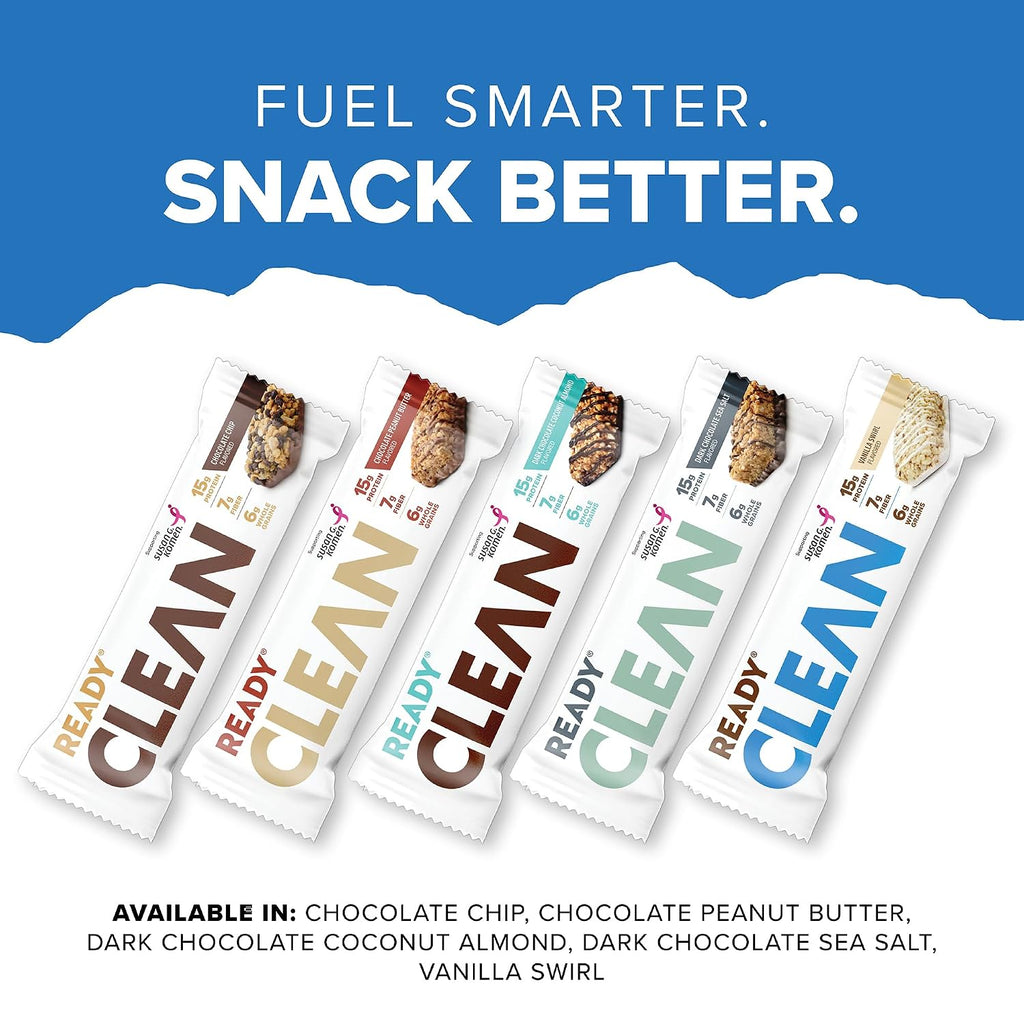Ready Protein Bars, Chocolate Peanut Butter, 15g Whey Protein, 12 Ct | Soft-baked snack bars with flaxseeds and omega-3s, non-GMO ingredients; choose from a full range of flavors